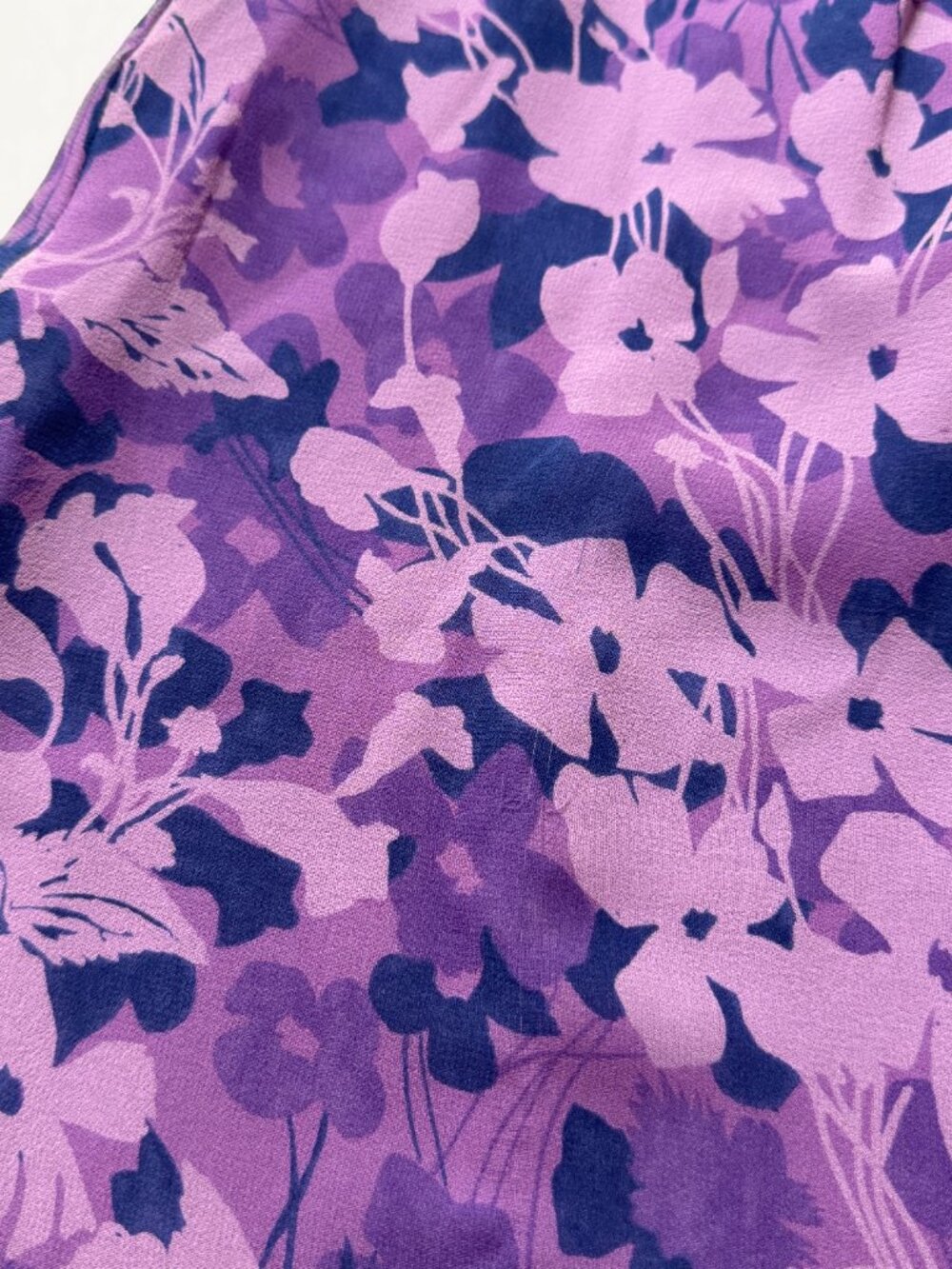 Vtg Y2K Purple Floral 100% Silk Co-ord Matching Set Top Skirt Cowl Neck Feminine - Picture 16 of 16
